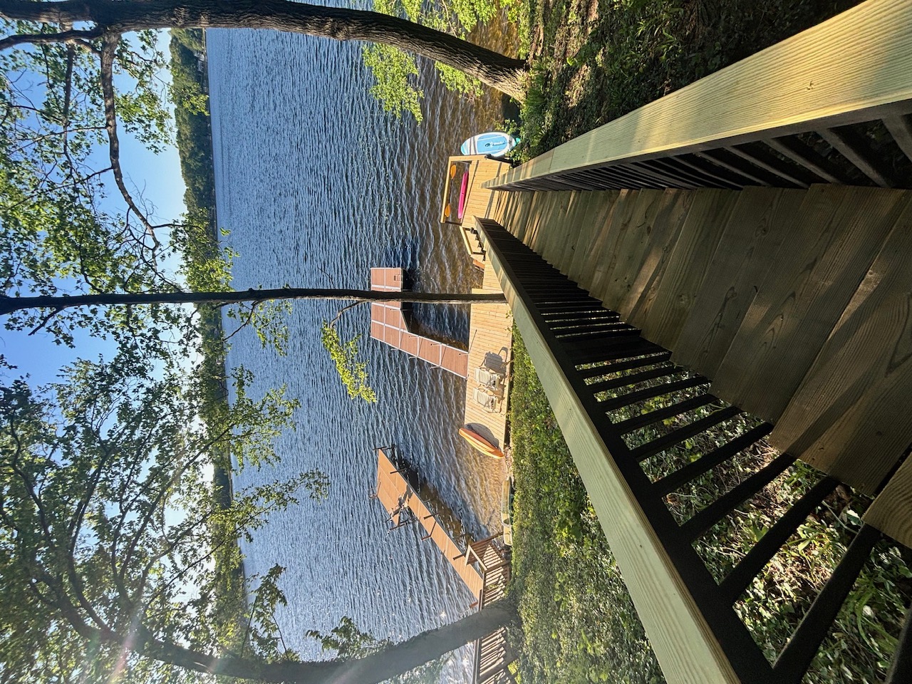 Stairs leading to the private dock